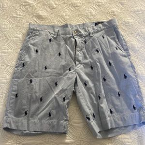 Men’s Polo classic fit seersucker shorts blue🐎 waist 35 like new for spring!